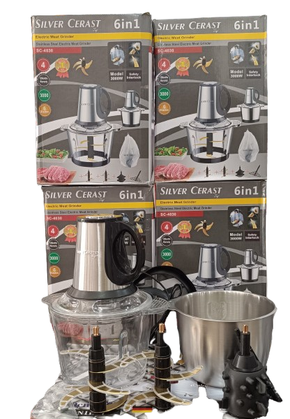 خردکن دو کاسه برقی سیلورکرست مدل SC_4030 توان ۳۰۰۰ وات واقعی با تیغه های طلایی ضد زنگ زیر قیمت بازار