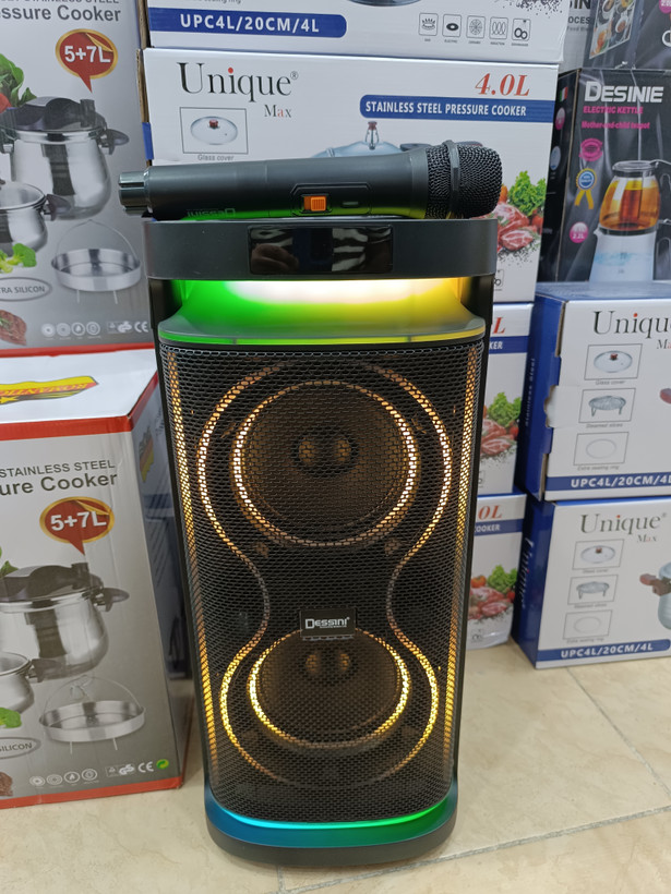 اسپیکر پارتی دسینی KD-400 | صدای قدرتمند 40 وات با کارائوکه و LED