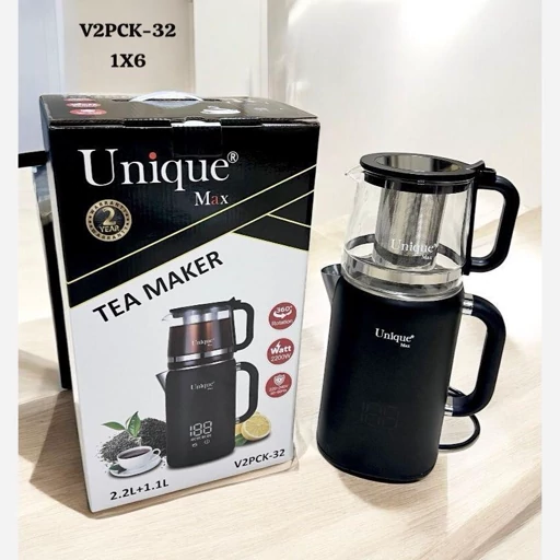 چای ساز یونیک مدل V2PCK-32 ظرفیت ۲ لیتر با کتری استیل ضد زنگ