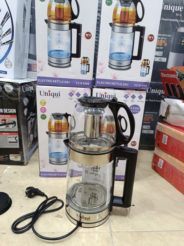 چای ساز رو هم یونیک مدل 588b ، دارای نمایشگر آب و فیلتر استیل ضد زنگ